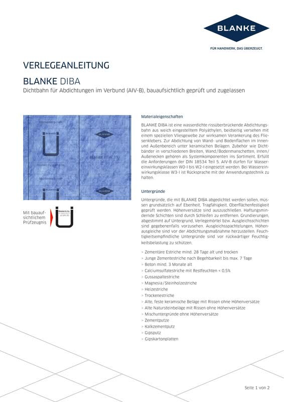 BLANKE DIBA Verlegeanleitung