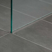 AQUA-KEIL GLAS Edelstahl gebürstet,0,98 m,linker Anschlag