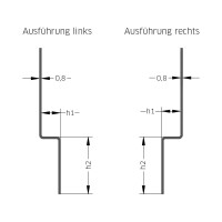 AQUA-KEIL WAND Edelstahl gebürstet,8,0 mm,1,48 m,linker Anschlag