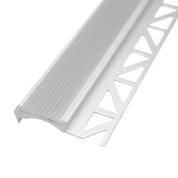 SIDEKO, Aluminium, silber matt, eloxiert, grauer Einleger, 8mm/1,25m