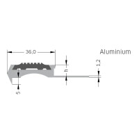 SIDEKO, Aluminium, silber matt, eloxiert, grauer Einleger, 8mm/1,25m