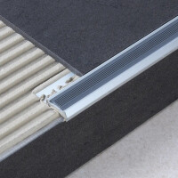 SIDEKO, Aluminium, silber matt, eloxiert, graphitschwarzer Einleger, 8mm/1,25m