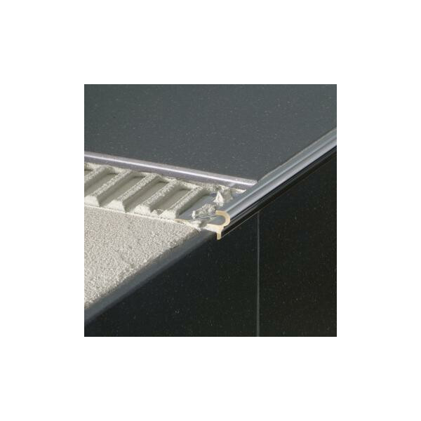 Deko-Stufenkante Florentiner, Aluminium, silber matt eloxiert, 8mm/1,25m