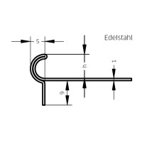 Deko-Stufenkante Florentiner, Edelstahl, natur, gebürstet, 9mm/2,5m