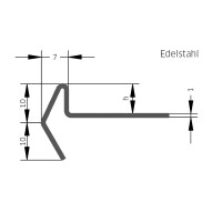 Deko-Stufenkante Modern, Edelstahl, 8mm/1m