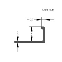 AF-Profil, Aluminium, edelstahlmetallic, beschichtet, 18,5mm/2,5m