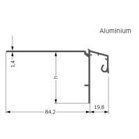 BALKON-BP, Aluminium, edelstahlmetallic, beschichtet, 2,5m