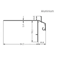 BALKON-Abschlussprofil Außenecke 90Grd, Aluminium, mittelgrau, beschichtet, 10,5mm