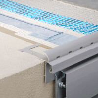 BALKON-Drainviertelkreis, Aluminium, edelstahlmetallic, beschichtet, 18mm/2,5m
