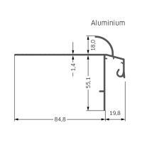 BALKON-Drainviertelkreis Innenecke 90°, Aluminium, altkupferbraun, beschichtet