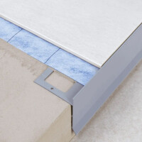 BALKON-Abschlusswinkel Außenecke 135°, Aluminium, mittelgrau, beschichtet, Abdeckhöhe: 50mm, 10,5mm /50mm