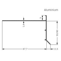 BALKON-Abschlusswinkel Außenecke 135°, Aluminium, mittelgrau, beschichtet, Abdeckhöhe: 50mm, 10,5mm /50mm