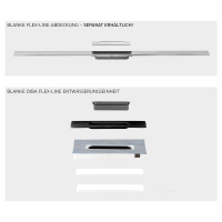 DIBA FLEX-LINE Höhe 75mnm, Ablauf links/rechts