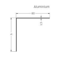 BALKON-Abdeckwinkel Plus Aluminium, mittelgrau 40,0 mm 2,50 Meter