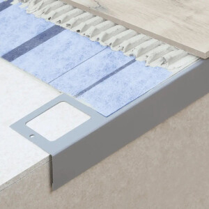 BALKON-Abdeckwinkel Plus Verbinder Aluminium. mittelgrau 40,0 mm